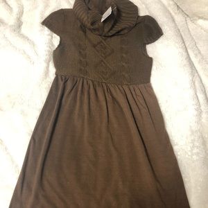 NWT brown midi sweater dress, top knit bottom cotton